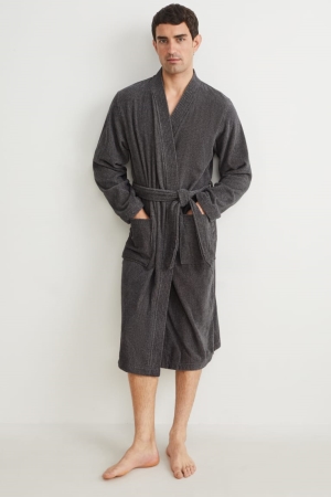 C&A Bathrobe Organic Puuvilla Miesten Alusvaatteet Harmaat | 18PHTQWRK