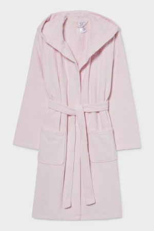 C&A Bathrobe With Hood Organic Puuvilla Tytön Uimapuvut Pinkki | 24DWAHLOK