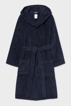 C&A Bathrobe With Hood Organic Puuvilla Poikien Alusvaatteet Tummansininen | 36SAVQDZH