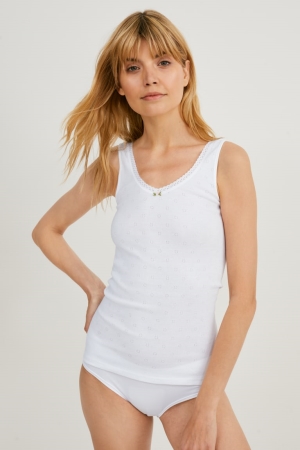 C&A Camisole Organic Puuvilla Naisten Alusvaatteet Valkoinen | 95FTOHBLA