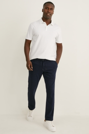 C&A Chinos Tapered Fit Flex Lycra® Recycled Miesten Suorat Housut Tummansininen | 09METZJVA