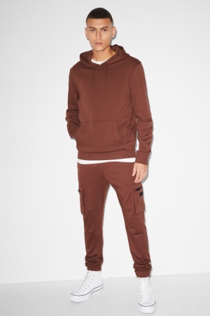 C&A Clockhouse Cargo Joggers Miesten Suorat Housut Ruskea | 29UYVNQOS