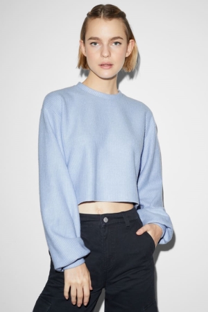 C&A Clockhouse Cropped Naisten Huppari Vaaleansininen | 76CISTOLN