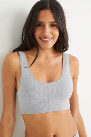 C&A Crop Pehmustettu Seamless- Lycra® Naisten Alusvaatteet Harmaat | 59ZTMOKEN