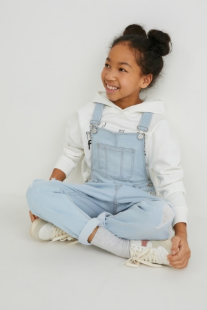 C&A Denim Dungarees Tytön Farkut Sininen Vaaleansininen | 52CKMFDXJ