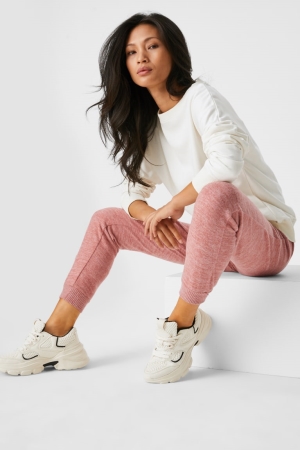 C&A Joggers Naisten Suorat Housut Tummanpinkki | 43OLAPIFQ