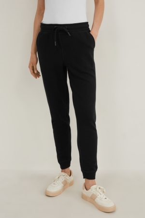 C&A Joggers Organic Puuvilla Recycled Naisten Suorat Housut Mustat | 19XHUYGSE