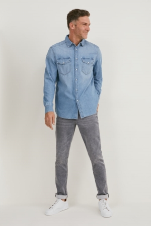 C&A Laiha Flex Jog Denim Recycled Miesten Farkut Sininen Harmaat | 84OTUHFVP