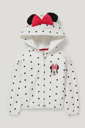 C&A Minnie Mouse Zip-through With Hood Polka Dot Tytön Puserot Valkoinen | 60BTXSMAZ