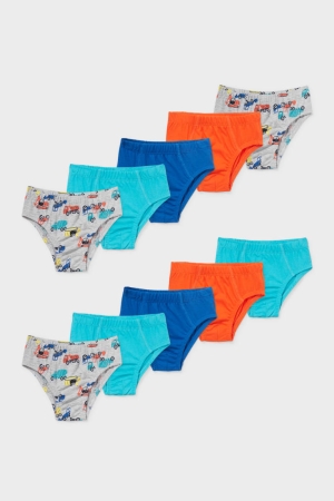 C&A Multipack Of 10 Briefs Organic Puuvilla Poikien Alusvaatteet Oranssi Turkoosi | 53CWEYMDI