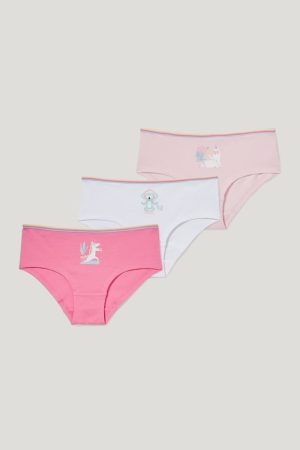 C&A Multipack Of 3 Hipster Briefs Organic Puuvilla Tytön Alusvaatteet Pinkki | 07RCZTYXO