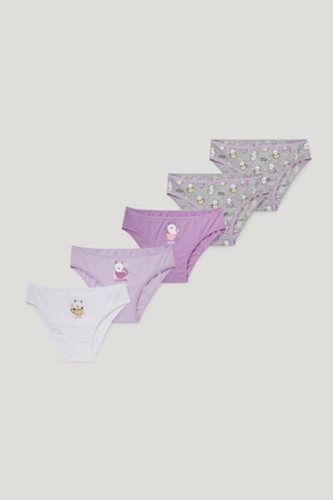 C&A Multipack Of 5 Briefs Organic Puuvilla Tytön Alusvaatteet Violetit | 40UMWYHKS