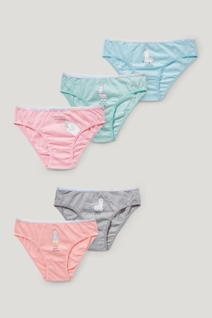 C&A Multipack Of 5 Briefs Organic Puuvilla Tytön Alusvaatteet Vaaleansininen | 76DTWLRUZ