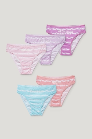 C&A Multipack Of 5 Briefs Organic Puuvilla Tytön Alusvaatteet Pinkki | 80HOMLEIP