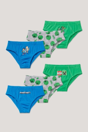 C&A Multipack Of 6 Minecraft Briefs Organic Puuvilla Poikien Alusvaatteet Tummanvihreä Tummansininen | 07ULGWVYR