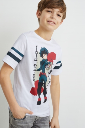 C&A My Hero Academia Sleeve Poikien T Paidat Valkoinen | 73GXLMYBA