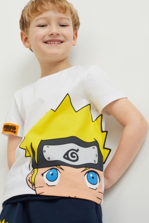 C&A Naruto Sleeve Poikien T Paidat Valkoinen | 80MHYFRDN