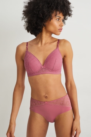 C&A Non-wired Bra Pehmustettu Lycra® Naisten Alusvaatteet Pinkki | 12OQBPUSY