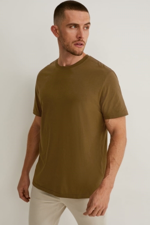 C&A Organic Puuvilla Miesten T Paidat Khaki | 59VNBIPEL