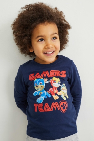 C&A Paw Patrol Long Sleeve Poikien Topit Tummansininen | 87ODZSXVQ