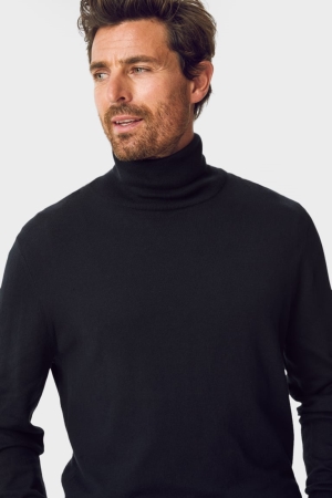 C&A Polo Neck Miesten Puserot Tummansininen | 35EBJQZTK