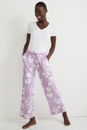 C&A Pyjama Bottoms Floral Naisten Yöasut Vaaleanvioletit | 56DLRXZMC