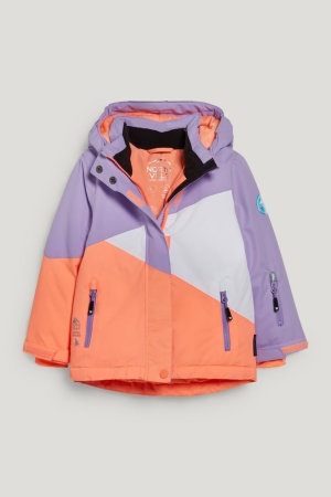 C&A Ski With Hood Tytön Takki Valkoinen Oranssi | 86QLPXEBY