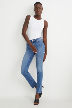 C&A Slim Mid-rise Vyötärö Lycra® Recycled Naisten Farkut Sininen | 62QEVLFMA