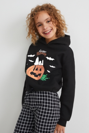 C&A Snoopy Halloween Tytön Huppari Mustat | 59VZNHAWQ