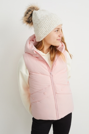 C&A Tikattu Gilet With Hood Recycled Tytön Takki Pinkki | 28ZRQCSFN