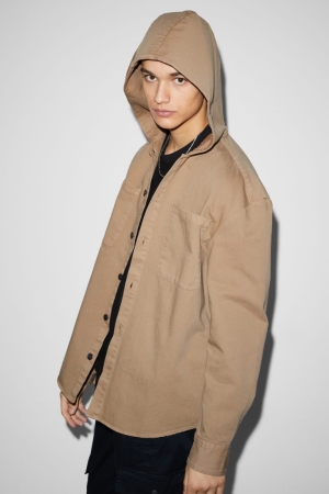 C&A With Hood Miesten Paidat Beige | 68EFRQGZT