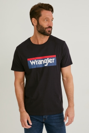 C&A Wrangler Miesten T Paidat Mustat | 29FNPTXQL