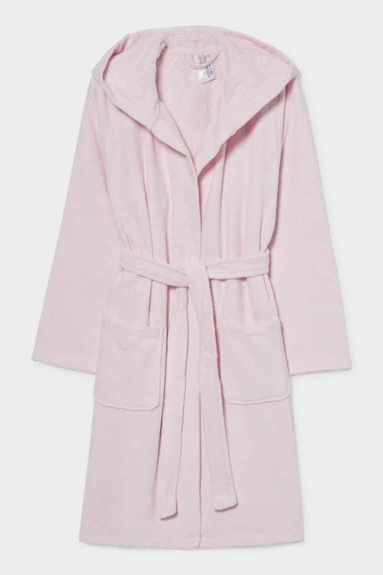 C&A Bathrobe With Hood Organic Puuvilla Tytön Alusvaatteet Pinkki | 41GMWDUIF