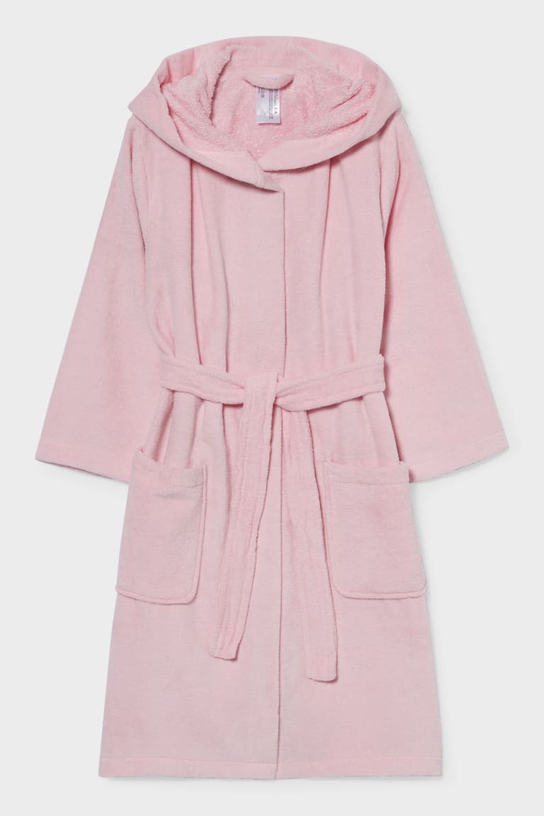 C&A Bathrobe With Hood Organic Puuvilla Tytön Alusvaatteet Pinkki | 59VNSQXIT