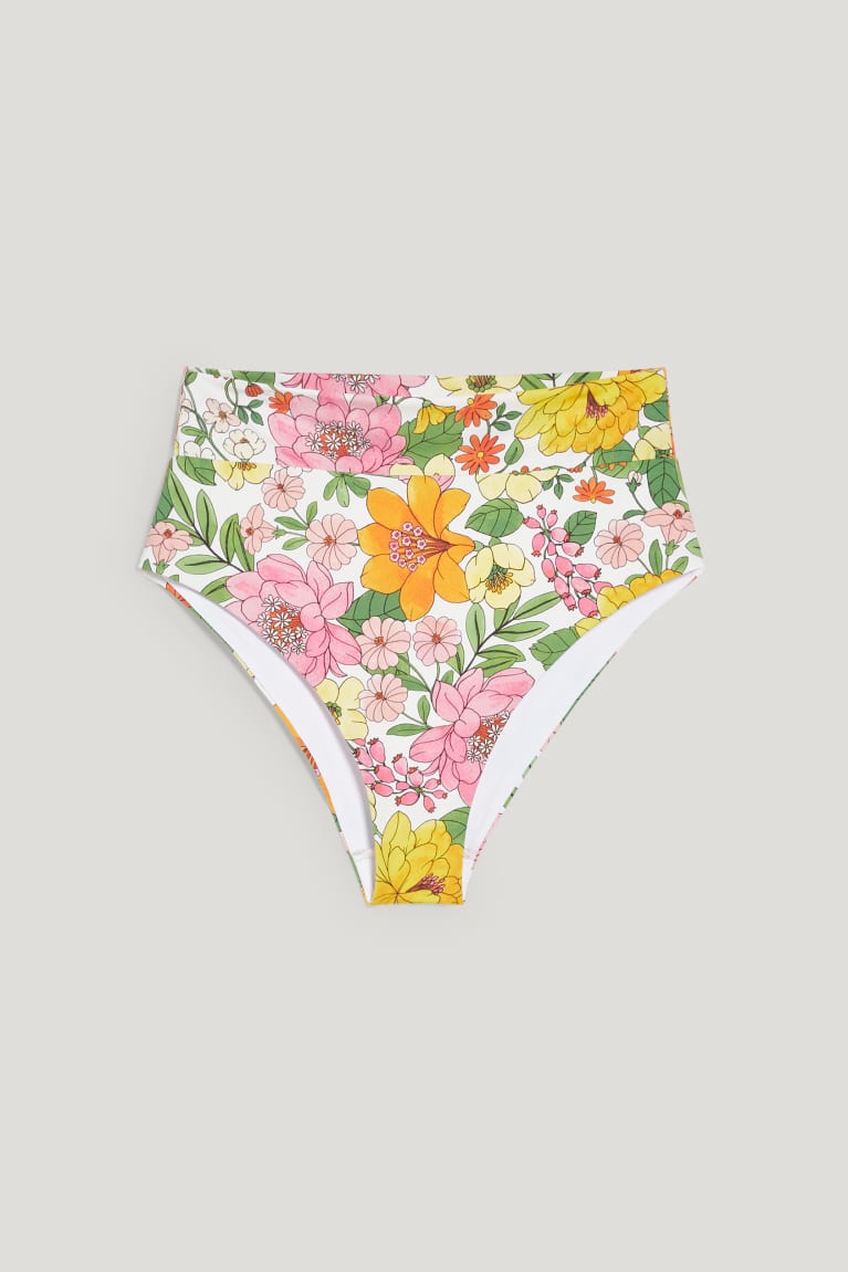 C&A Bikini Bottoms High Rise Lycra® Xtra Life™ Floral Naisten Uimapuvut Multicoloured | 93MANSQYH