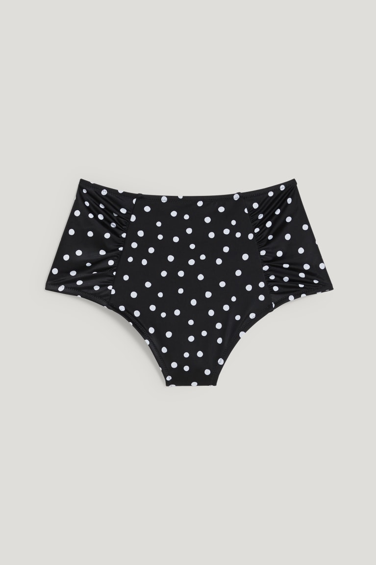 C&A Bikini Bottoms High-rise Lycra® Xtra Life™ Polka Dot Naisten Uimapuvut Mustat | 25BEJCOGD