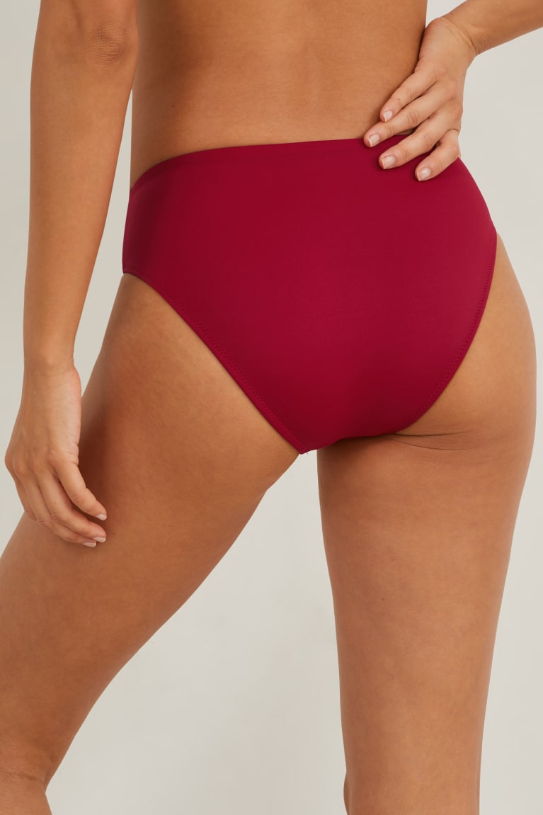 C&A Bikini Bottoms Mid Rise Lycra® Xtra Life™ Recycled Naisten Uimapuvut Tummanpunainen | 01INGKLHQ