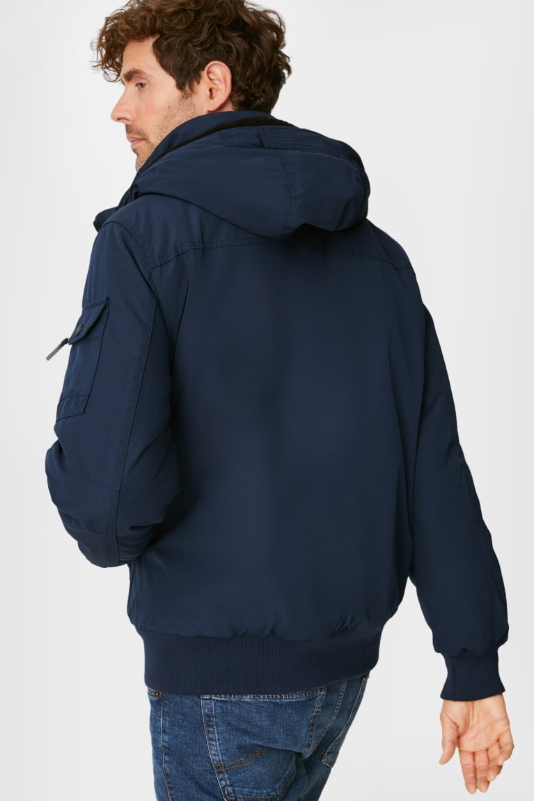 C&A Bomber With Hood Recycled Miesten Takki Tummansininen | 79LCZGANU