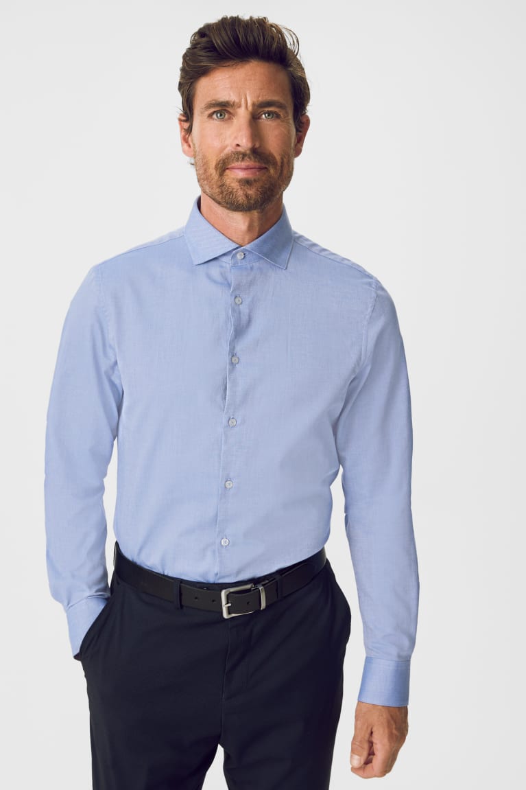 C&A Business Slim Fit Cutaway Collar Easy-iron Miesten Paidat Vaaleansininen | 89KCDZXNS