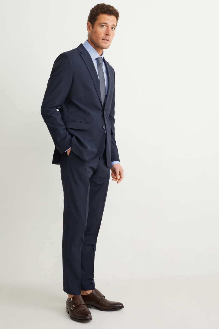 C&A Business Slim Fit Kent Collar Easy-iron Miesten Paidat Vaaleansininen | 67CVOTAMU