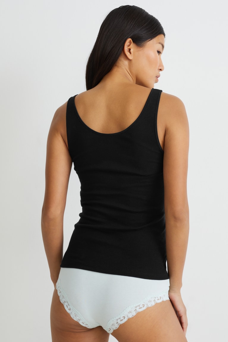 C&A Camisole Organic Puuvilla Naisten Alusvaatteet Mustat | 59CZTINLP