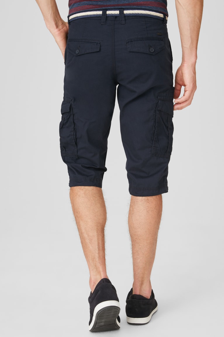 C&A Cargo Bermuda With Belt Miesten Shortsit Tummansininen | 05KXYTMJF