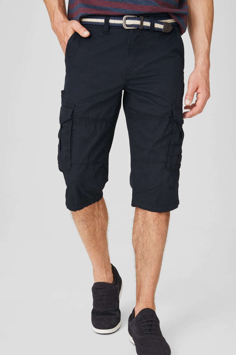 C&A Cargo Bermuda With Belt Miesten Shortsit Tummansininen | 05KXYTMJF