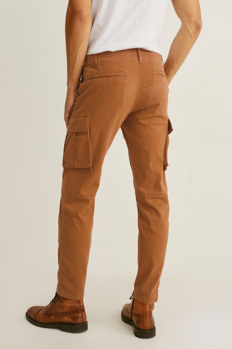 C&A Cargo Tapered Fit Flex Lycra® Miesten Suorat Housut Havanna | 36VFMYQSG