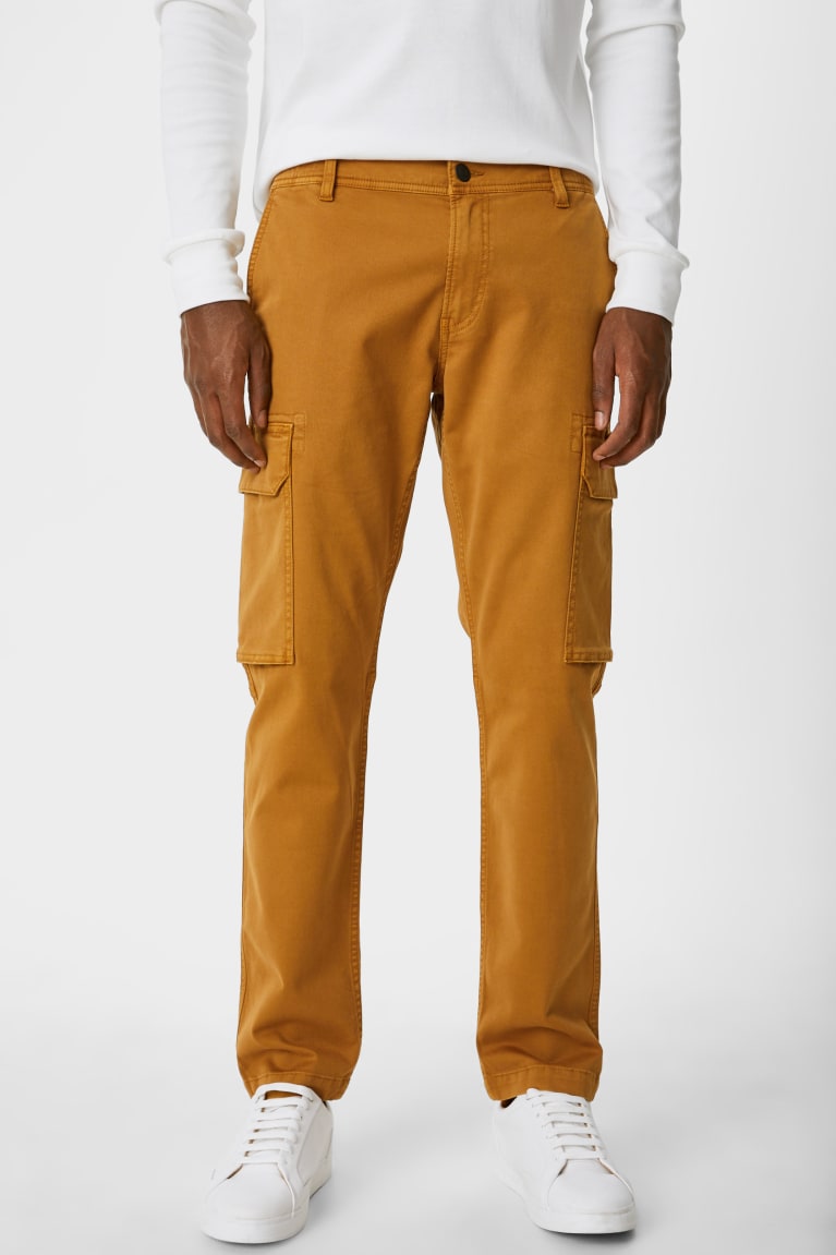 C&A Cargo Tapered Fit Miesten Suorat Housut Sinapinkeltainen Keltainen | 67VIJTOKY