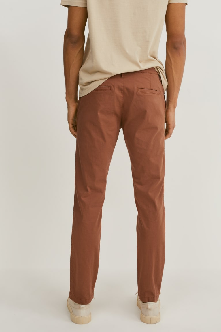 C&A Chinos Slim Fit Lycra® Miesten Suorat Housut Ruskea | 16IPQHJMD