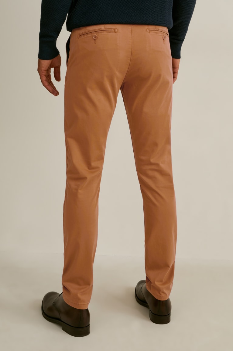 C&A Chinos Slim Fit Pima Puuvilla Flex Lycra® Miesten Suorat Housut Havanna | 47FKDMSRL