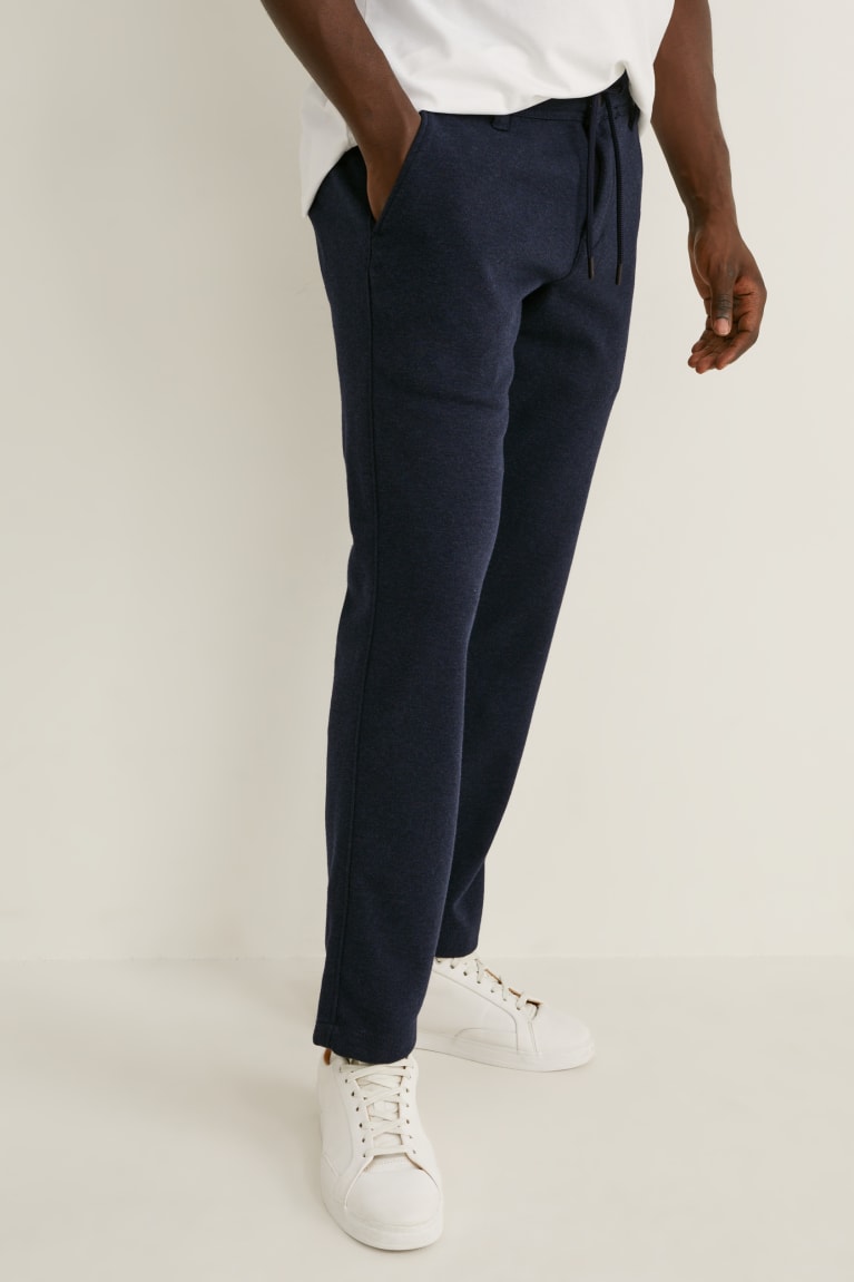 C&A Chinos Tapered Fit Flex Lycra® Recycled Miesten Suorat Housut Tummansininen | 09METZJVA