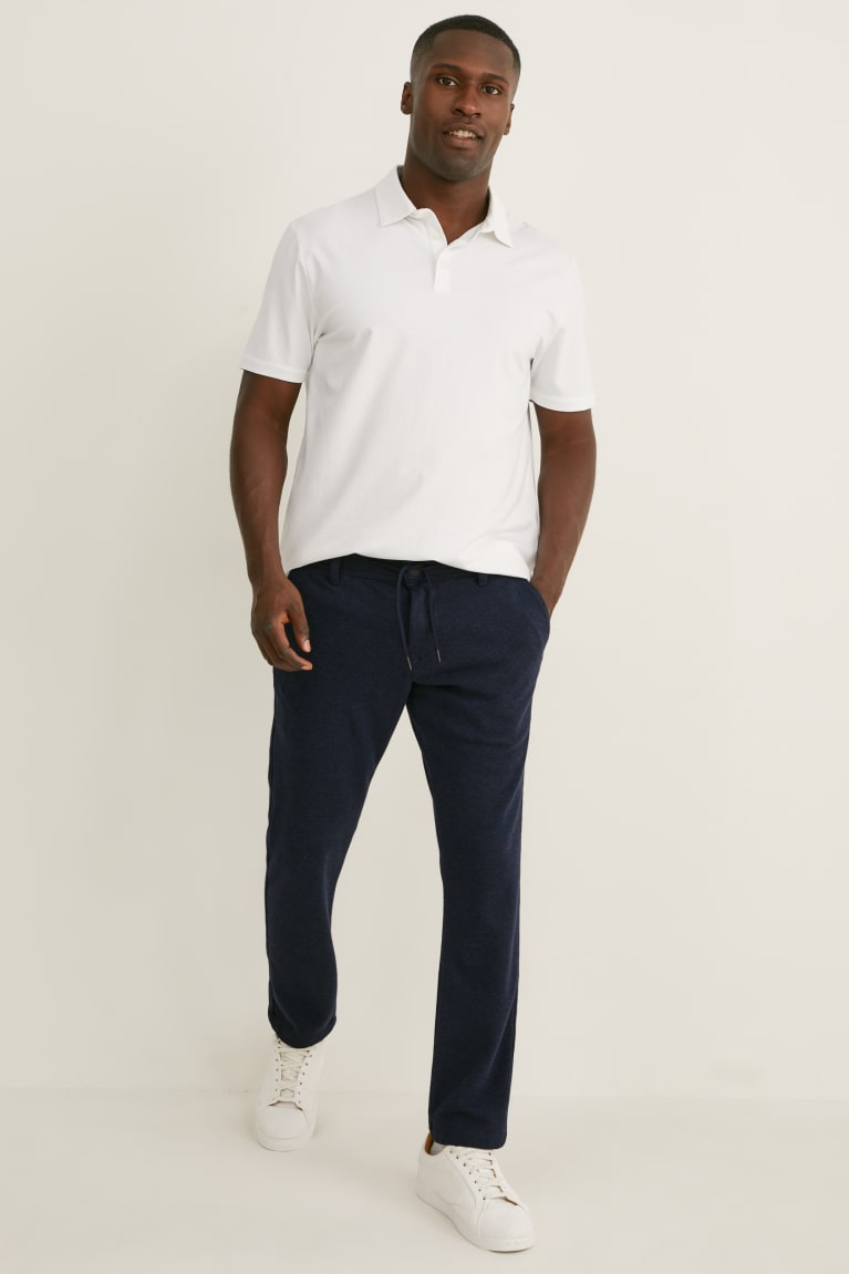 C&A Chinos Tapered Fit Flex Lycra® Recycled Miesten Suorat Housut Tummansininen | 09METZJVA