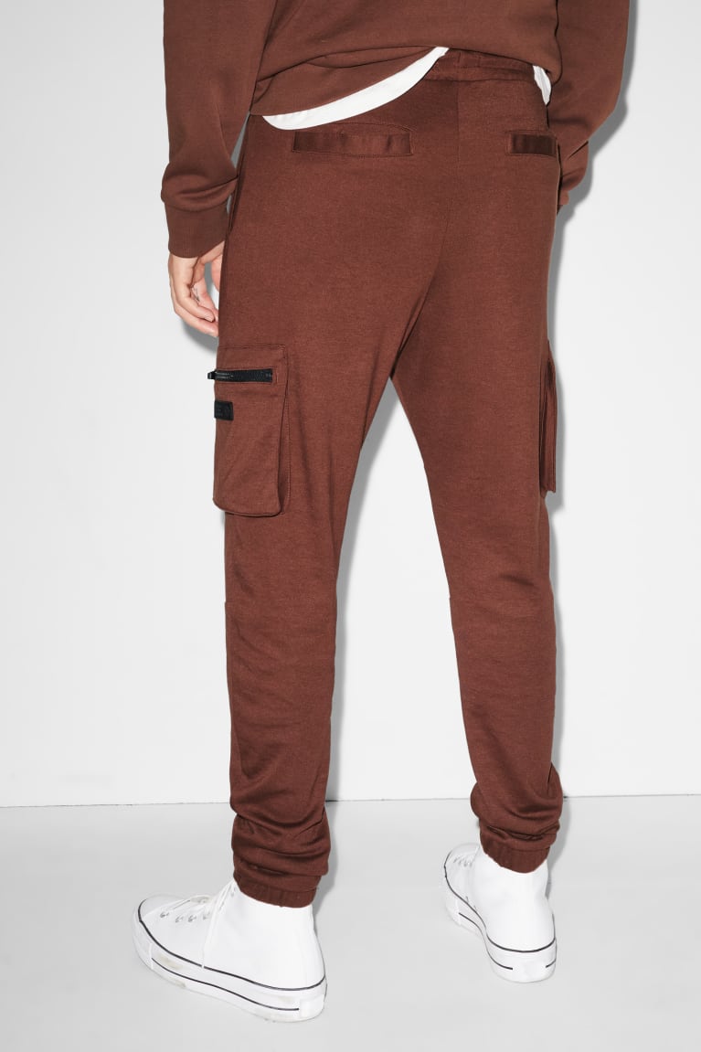 C&A Clockhouse Cargo Joggers Miesten Suorat Housut Ruskea | 29UYVNQOS